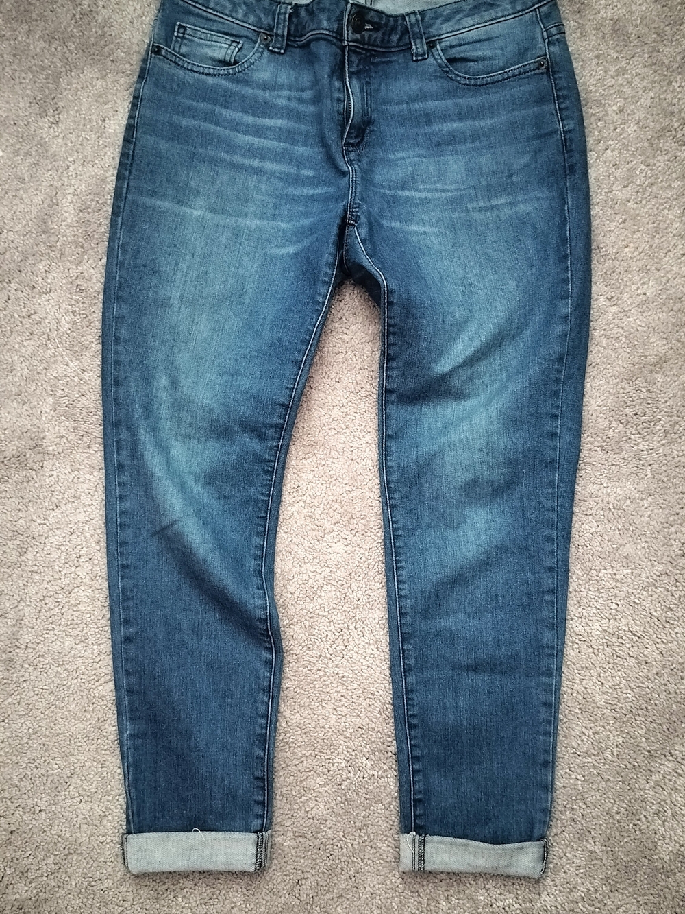 Michael Kors Women's Medium Blue Skinny Jeans with Branded Plaque